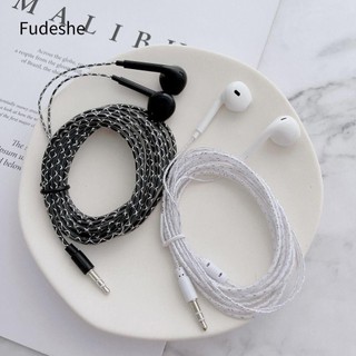  FUDESHE 1 Cái Tai Nghe Có Dây Ghi Âm Giám Sát Nút Tai Bass Neo Đen Trắng 2m   Chiều Dài Cáp 3.5 Mm Trò Chơi Máy Tính Tai Nghe Trực Tiếp 