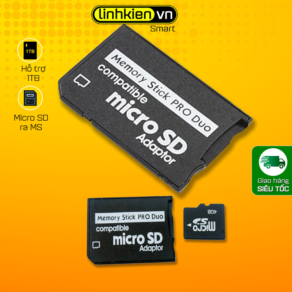 Đầu chuyển thẻ nhớ MicroSD sang Memory Stick Pro duo hỗ trợ thẻ nhớ lên đến 1TB
