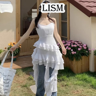 LISM Nữ 2024 Thời Trang Mới Đơn Giản Gợi Cảm Dây Không Đều Lưng Thường Ngày Ôm Ngắn Ngày Lễ GM2454TEI
