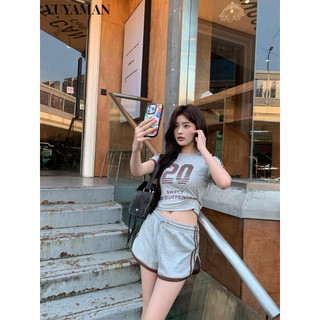 YUYAMAN áo phông áo thun nữ croptop baby tee Korean Popular Đơn giản Thời trang WSQ24708P5 28Z240708