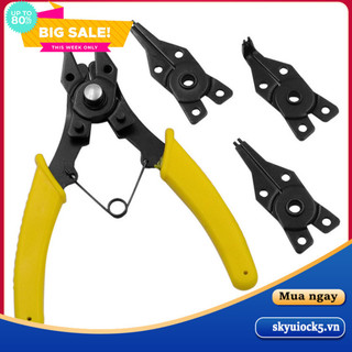 4 trong 1 circlip kìm bộ snap ring kìm đa uốn kìm có thể tháo rời đầu giữ vòng tròn kìm dụng cụ cầm tay