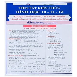 Sách - tóm tắt kiến thức hình học 10-11-12