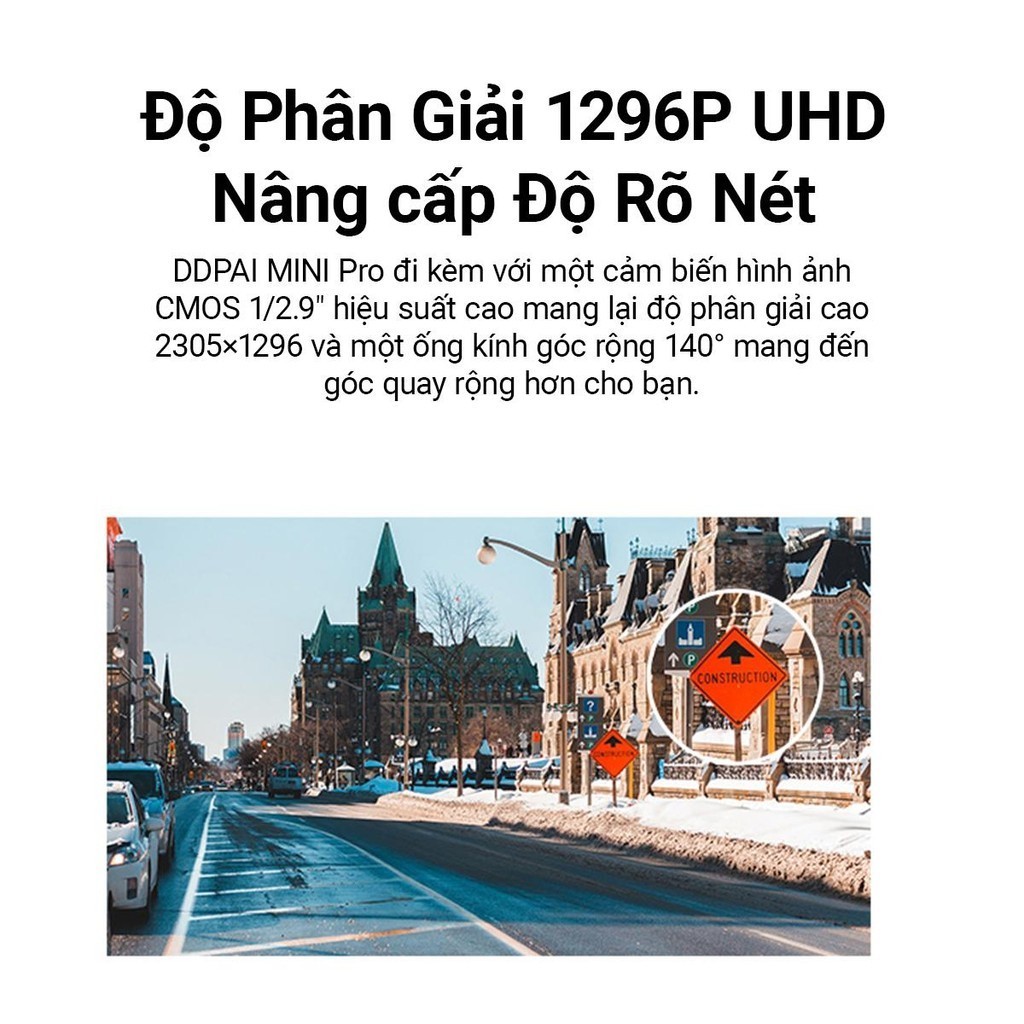 Camera Hành Trình DDPai Mini Pro UHD 1296P Phiên Bản Quốc Tế Chính Hãng Bảo Hành 12 Tháng 2
