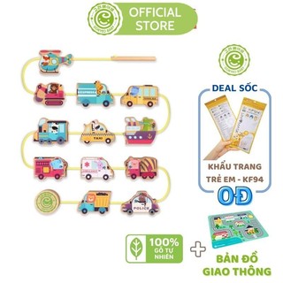 Đồ chơi xâu hạt giao thông goryeo baby bằng gỗ - đồ chơi thông minh bằng gỗ cho bé timikid store