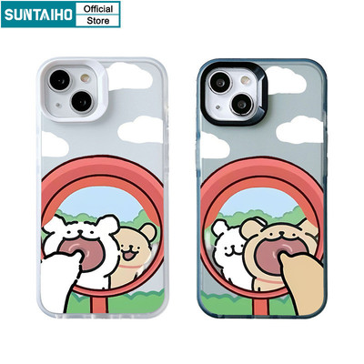 Suntaiho Ốp Lưng iPhone Đẹp cute Vỏ Độc Đáo Họa Tiết Cặp Đôi Chó Trong Suốt Mờ Dành Ốp điện thoại TPU Silicon Mềm Cao Cấp Chống Sốc Cho Iphone 15 14 12 13 11 Pro Max IP 7 8 Plus Iphon X Xs XR Xs Max  Hàn quốc Ốp Lưng