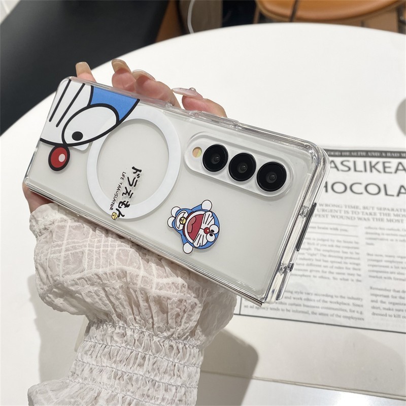 Vỏ Z Fold6 Từ Hoạt Hình Doraremon Cứng Flip Case Cho Samsung Galaxy Z Fold 6 5 4 3 5G Z Fold3 Fold4 