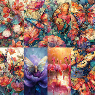  Bướm và hoa Tranh kim cương 5d Full Diamond Phòng khách DánDiamond Cross Stitch Phòng ngủ Phòng ăn Thêu kim cương Trang trí nhà cửa 30x40cm / 40x50cm / 50x60cm