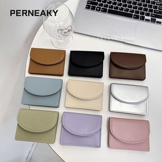PERNEAKY Da PU Màu Dopamine Dung Tích Lớn Đựng Thẻ Nữ