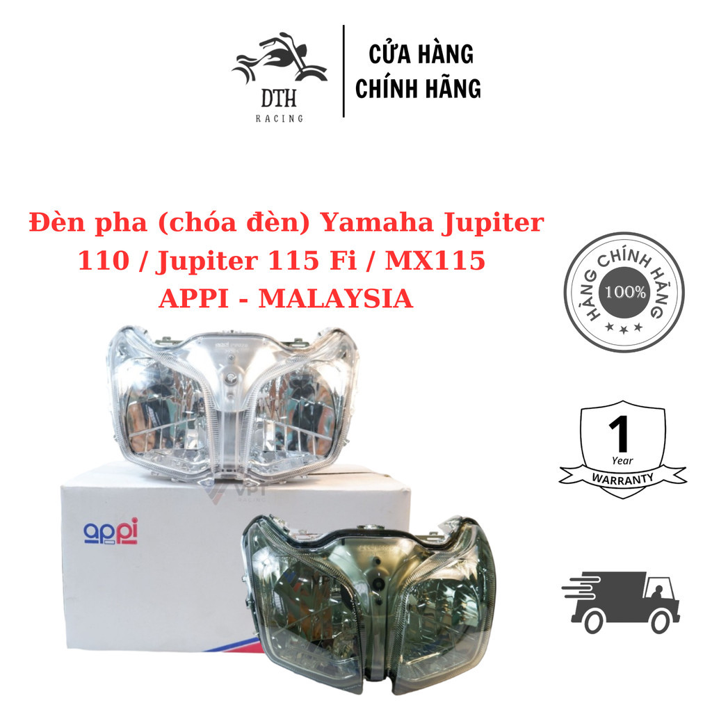 ĐÈN PHA TRƯỚC (chóa đèn) YAMAHA Jupiter 110 / Jupiter 115 Fi / MX115 - Chính hãng APPI - Nhập khẩu M