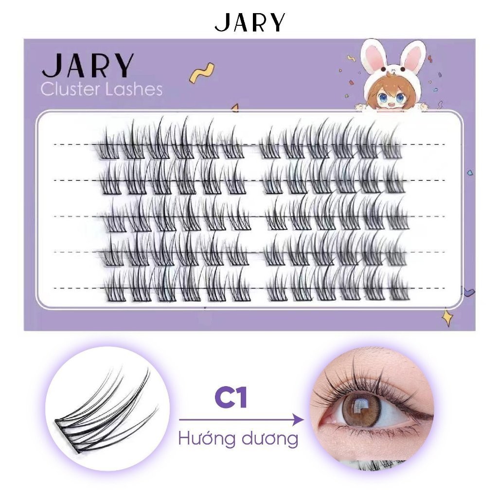 Hộp Nhựa 5 Hàng Lông Mi Cụm Tự Nhiên, Đa Phong Cách Jary Cluster Lashes Hàn Quốc