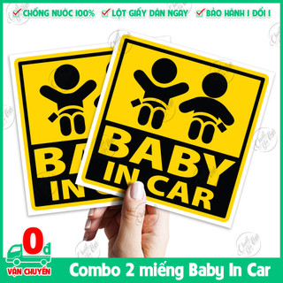 Combo 2 PCs 10cm x 10cm baby car logo sticker