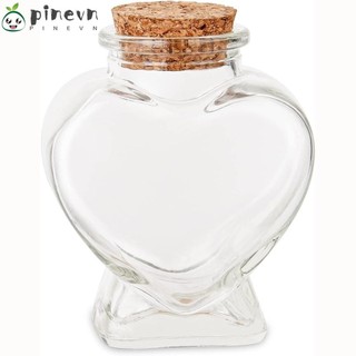Bình thủy tinh rỗng PINEVN, có nút chai Chai hình trái tim nhỏ, Chai chúc di động cho hoặc Đồ thủ công nghệ thuật DIY Dự án trang trí Đồ dùng dự tiệc cưới