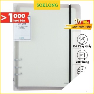 Sổ Klong còng bìa nhựa A5 ruột chấm Dot grid 100 tờ dày dặn KLong-MS995 gồm kẹp còng + ruột sổ
