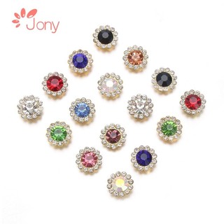 Set 10 viên đá thủy tinh pha lê hình bông hoa dùng trang trí mũ diy jy1
