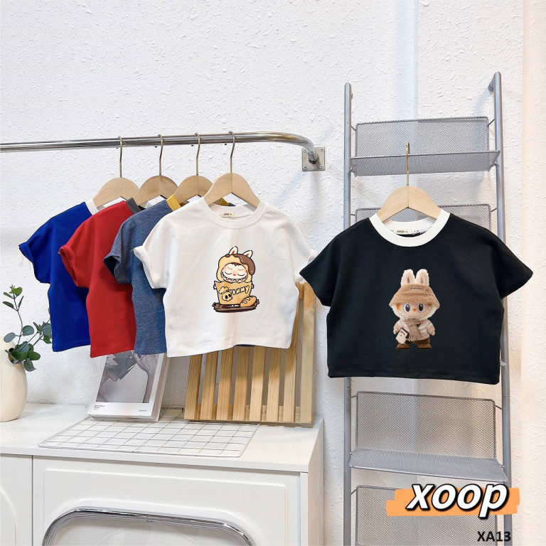 Áo phông cánh dơi XOOP cotton 4 chiều in Labubu cho bé (10-25kg) XA13E,Đồ bộ thời trang quần áo Phúc Yến