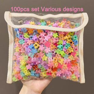 Bộ 100 Chiếc Móng Vuốt Nhỏ Kẹp Tóc Hoa Mini Dễ Thương Kẹp Tóc Nhỏ Bộ Kẹp Tóc