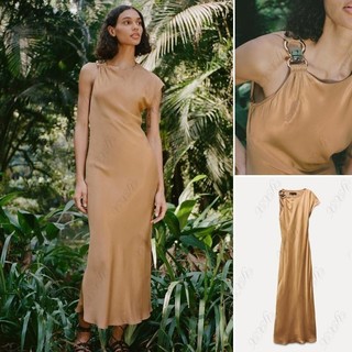 Zara  Váy Satin bất đối xứng phong cách mới mùa hè 9878158