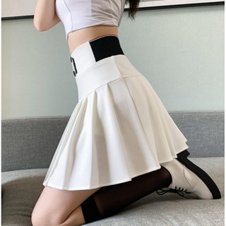 Váy xếp ly Jiashucheng mẫu mới Size Lớn chân váy mùa đông thon gọn cạp cao co giãn co giãn màu đen chống chói cho nữ