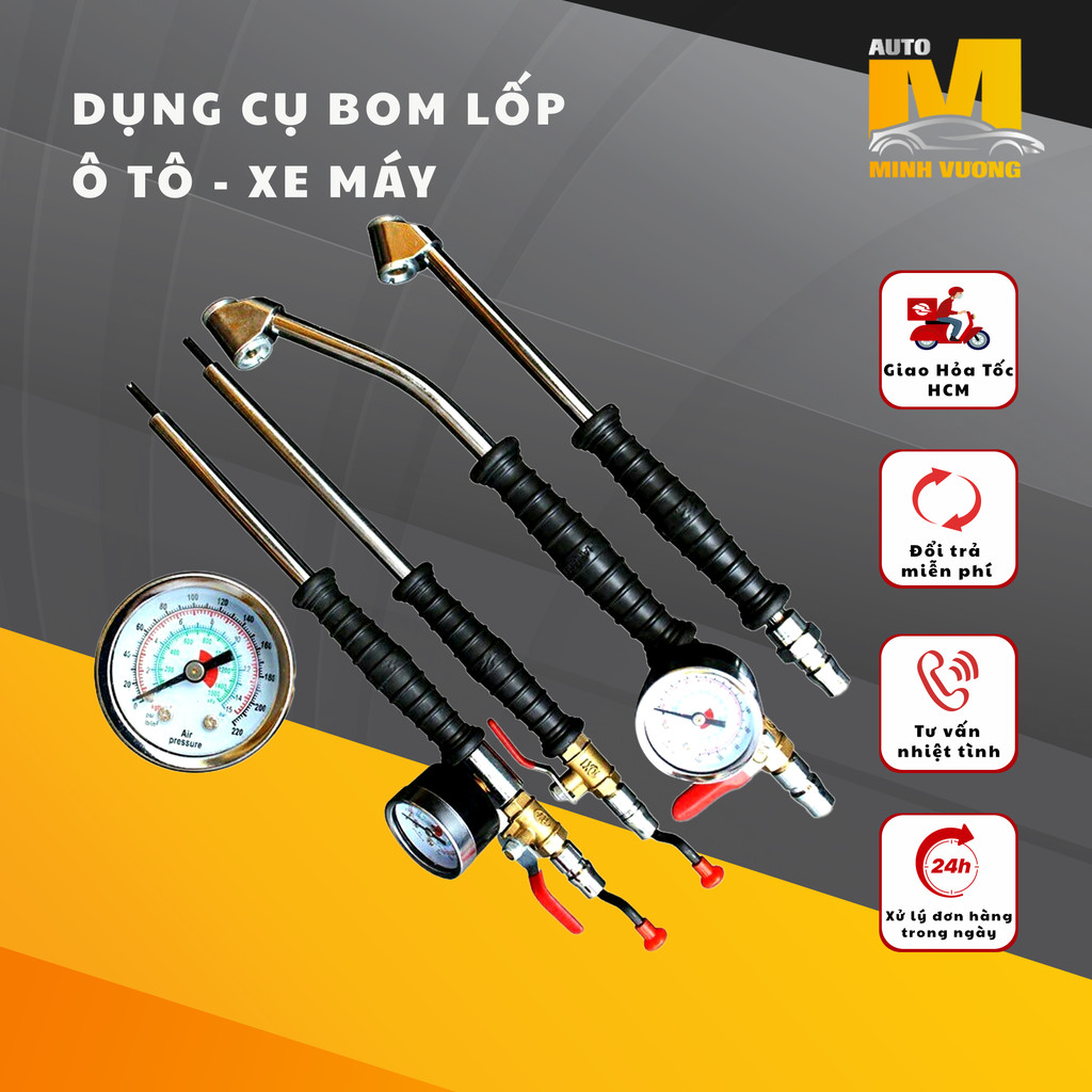Dụng cụ bơm săm lốp xe máy ô tô