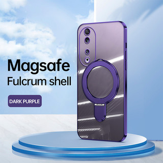 Ốp khung sang trọng dành cho honor 90 70 50 Vỏ điện thoại di động mạ điện trong suốt bao gồm tất cả các cạnh chống rơi vỏ mềm có giá đỡ từ kim loại tròn