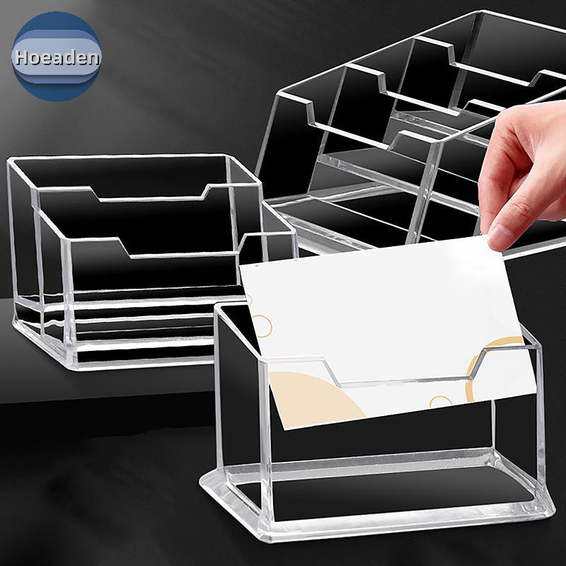 Hoeaden Giá đựng danh thiếp trong suốt Dung tích cao Để bàn Danh thiếp Hộp lưu trữ danh thiếp mạnh mẽ và chắc chắn VN