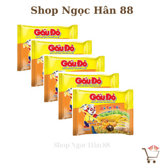 Combo 5 gói mì Gấu Đỏ tôm chua cay/Gà sợi phở 63g
