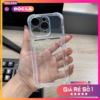 [CÓ IP16] Ốp IPhone trong suốt thiết kế ngăn đựng thẻ các dòng Xsmax,11,12,13,14,15 Pro/ Plus/ ProMax - Hàng Xịn