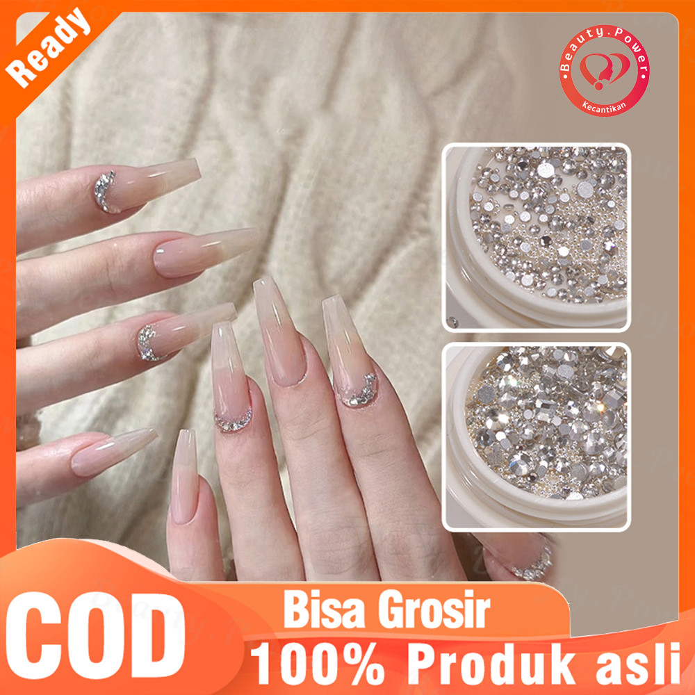 Hạt Kim Cương Tròn Bằng Thép Màu Trắng Hình Người Ngoài Hành Tinh Mini Đính Đá Lấp Lánh Trang Trí Móng Tay