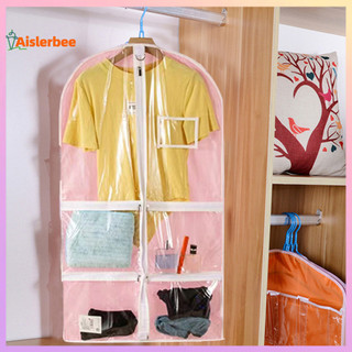 Aislerbee Trẻ Em Trang Phục Khiêu Vũ Túi May Mặc PVC Trong Suốt Treo Lưu Trữ Với 5 Túi Dây Kéo Cho Du Lịch Tủ Quần Áo Tổ Chức