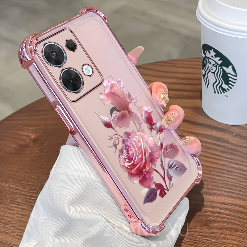 Ốp lưng TPU Redmi note 13 Pro 4G 5G Vỏ mềm trong suốt họa tiết hoa hồng mới nhất