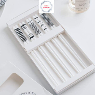 Set 5 Đôi Đũa Gốm Sứ Chống Trượt Cao Cấp Nhật Bản đũa ăn cơm