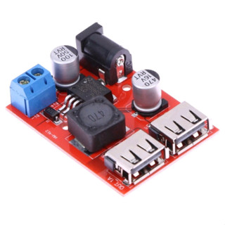 Mạch sạc điện thoại từ acquy 12V 24V. Mạch hạ áp 5V 3A 2 USB chế sạc điện thoại trên xe. Buck DC-DC Lm2596 LK247