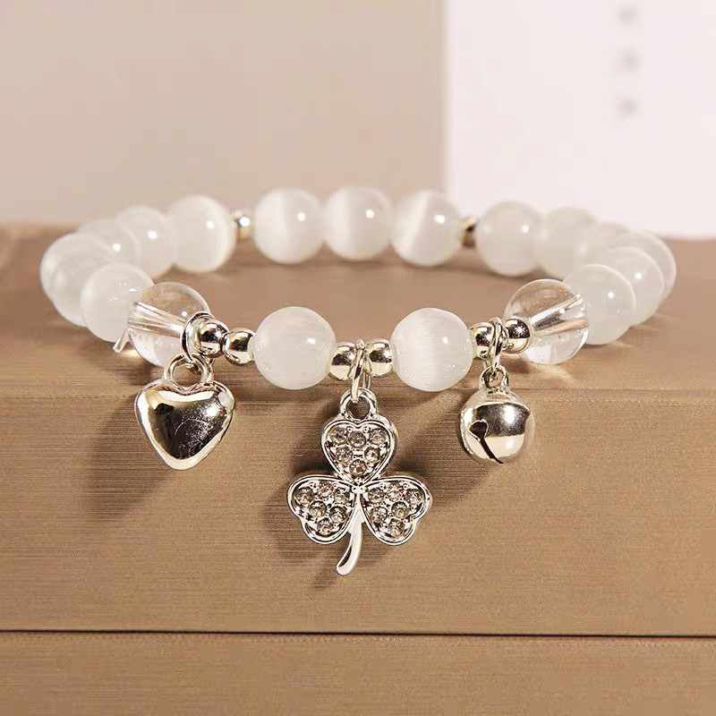 🍇Sweetybox🍇Vòng tay cặp đôi bạn thân  xỏ hạt chuông mèo KT trái tim dễ thương cho nữ  (Nhiều màu)