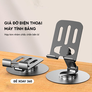 Giá Đỡ Điện Thoại Máy Tính Bảng Xoay 360 Hợp Kim Nhôm, Kệ Điện Thoại Xem Phim Livestream-SINGU