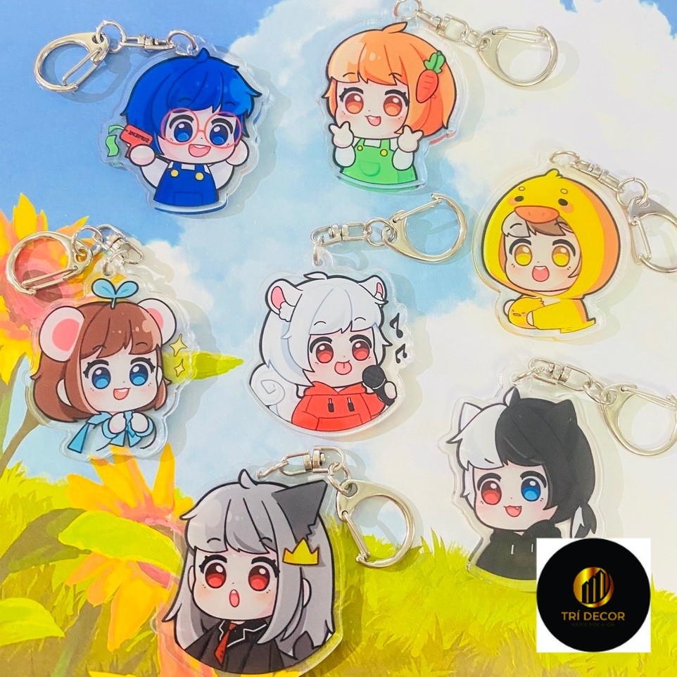 Móc khóa HERO TEAM nhân vật Simmy Phong cận Siro Mr Vịt Sammy Đào Timmy Kairon Kamui anime chibi mic