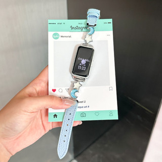 Dây đeo bằng da vải lanh mặt trăng bằng keo sang trọng cho Samsung Galaxy Fit 3 Vòng đeo tay thông minh Dây đeo đồng hồ thông minh Samsung Fit 3