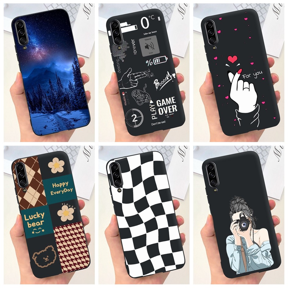 Dành Cho Samsung Galaxy A90 5G Ốp Lưng Silicon Mềm 6.7 inch Vỏ Chống Sốc Trái Tim Đáng Yêu Bé Gái Dà