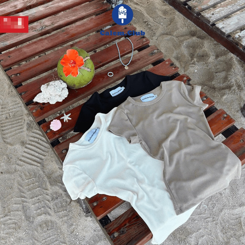 Áo thun ôm nữ Nora Top Calem.Club tay ngắn chất thun co giãn nhẹ tôn dáng Chính Hãng