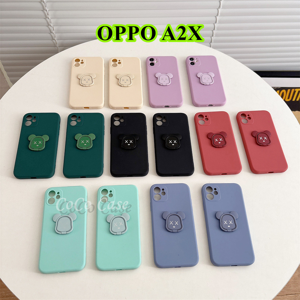 [Yoshida] Dành Cho OPPO A2X Ốp Lưng Silicon Full Chống Bụi Bẩn Cổ Điển Màu Trơn Vỏ Điện Thoại