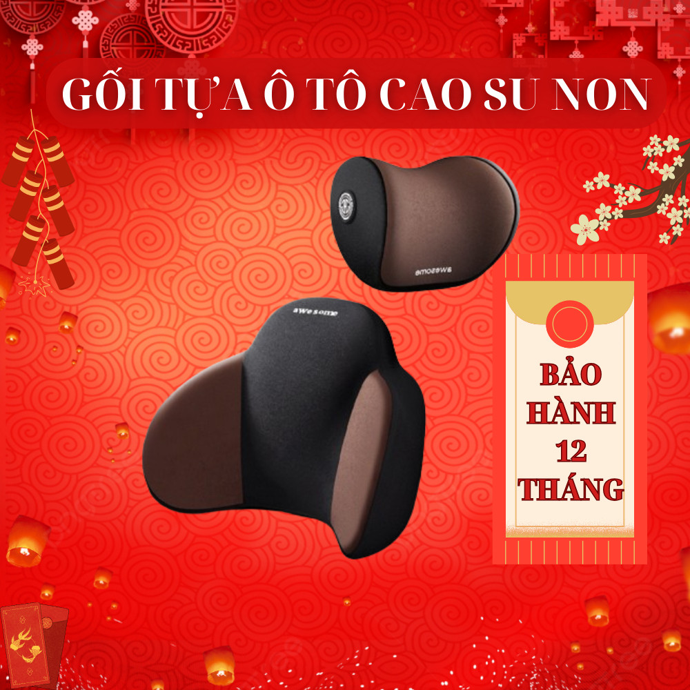 Gối Tựa Đầu Tựa Lưng Ô Tô Cao Su Non