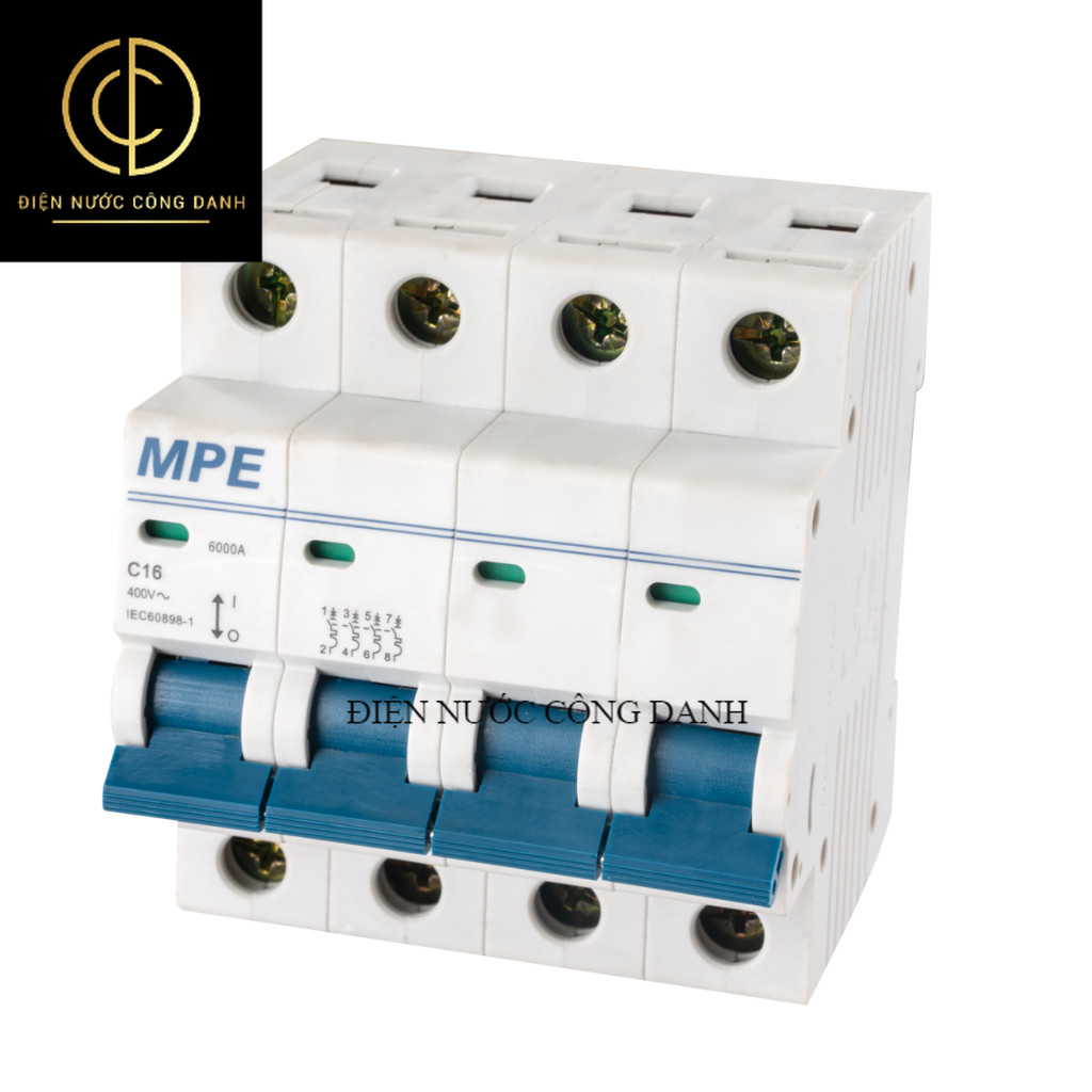 [CHÍNH HÃNG MPE] Thiết bị đóng cắt, cầu dao an toàn MCB 4 cực 4P 6kA MP6-C4 Series MPE