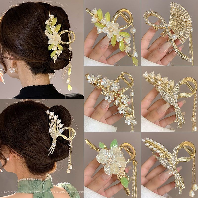 Kẹp Tóc Cao Cấp Kẹp Tóc Phong Cách Retro Đầu Lưng Kẹp Tóc Lớn Cổ Kẹp Tóc Cá Mập Kẹp Tóc Mũ Đội Đầu 2