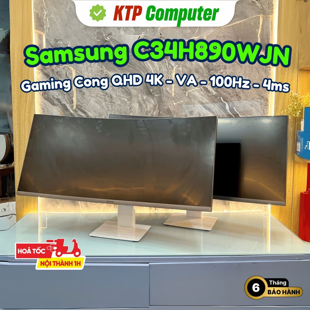 Màn hình cong Samsung C34H890WJN 34 inch QHD 4K VA, 100Hz, 4ms - KTP Computer