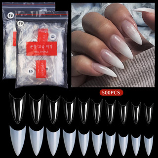 500 Chiếc Stiletto Giả Móng Tay Đầu Acrylic Full Cover Móng Tay Nối Dài Nhân Tạo Đầu Móng Tay Giả Ấn Vào Móng Tay DIY Đồ Dùng Làm Móng Tay