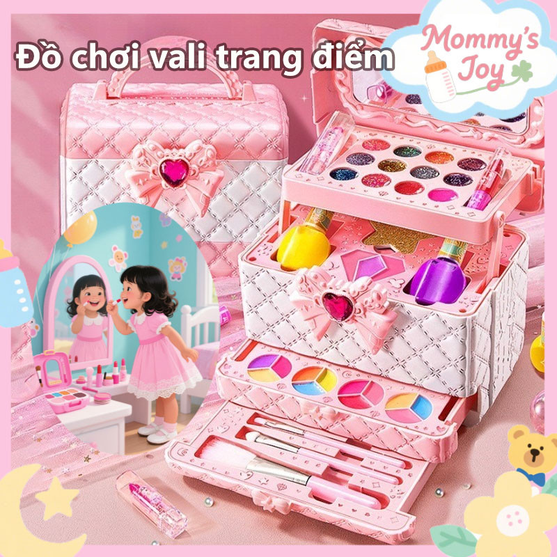 Bộ trang điểm 4 tầng cho bé gái，Vật liệu an toàn và không độc hại, Dễ dàng vệ sinh