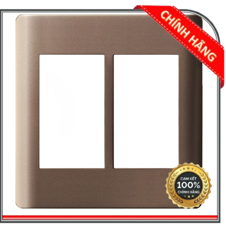 (HCM)  Mặt cho 6 thiết bị size S màu trắng/đồng dòng ZenceloA - Schneider Electric - A8401L_WE_G19 A