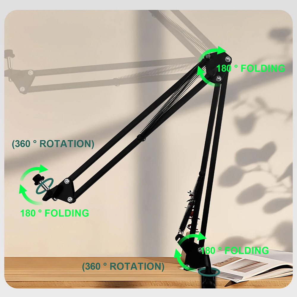 Micro để bàn linh hoạt chuyên nghiệp Treo có thể điều chỉnh Boom Scissor Arm Stand để phát Podcast Y