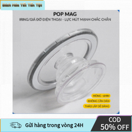 [COD] Giá đỡ Popsocket Magsafe từ tính trong suốt, gập gọn, dùng cho iPhone, máy tính bảng, chắc chắ