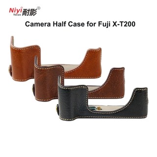 NIYI Da PU Nửa Dành Cho Fuji X-T200 Fujifilm XT200 Túi Đế Máy Ảnh Nút Pin Mở 1 / 4Scew Phụ Kiện Máy Ảnh