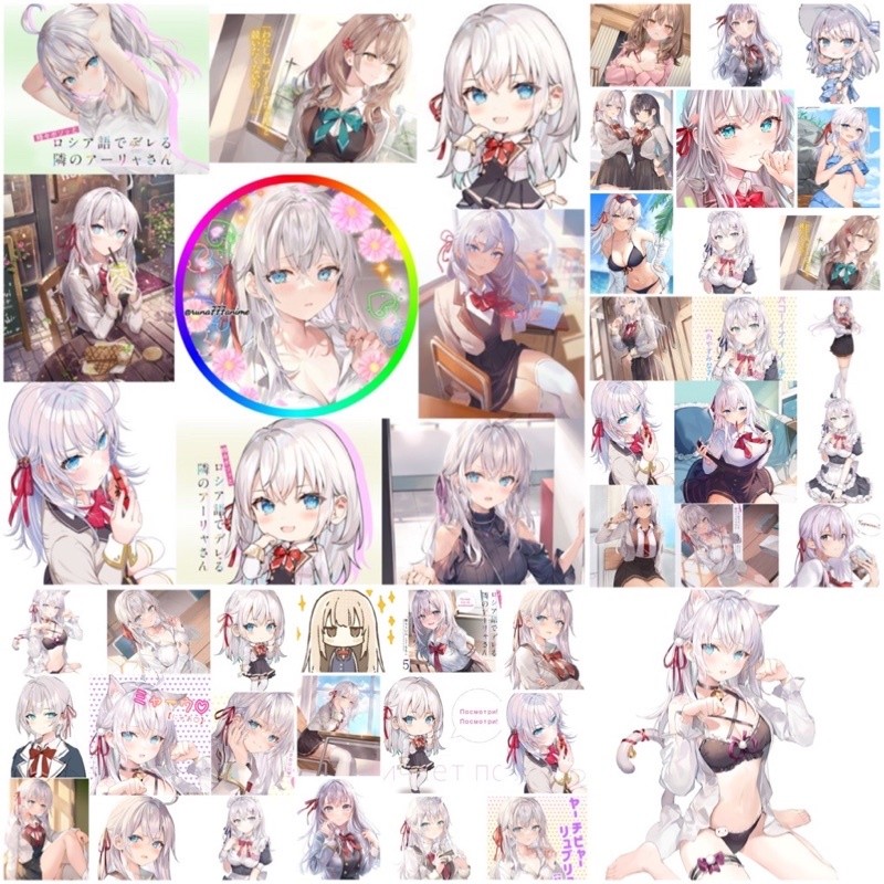 60 Sticker Light Novel Arya-san bàn bên thi thoảng lại thả thính tôi bằng tiếng nga/ Hình dán Light 